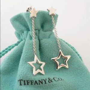 Tiffany & Co Sterling Silver Star Dangle Earrings